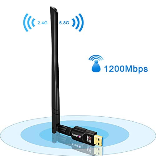 USB 3.0 Wireless Network WiFi Dongle with 5dBi Antenna for PC/Desktop/Laptop/Mac for Mac10.6-10.15 USB WiFi Adapter 1200Mbps for Dual Band 2.4G/5G 802.11ac,Support Windows 10/8/8.1/7/Vista/XP USB 3.0 Wireless Network WiFi Dongle with 5dBi Antenna for PC/Desktop/Laptop/Mac for Mac10.6-10.15 USB WiFi Adapter 1200Mbps for Dual Band 2.4G/5G 802.11ac,Support Windows 10/8/8.1/7/Vista/XP